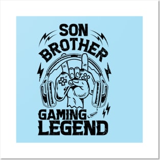 Son Brother Gaming Legend Gamer Gifts For Teen Boys Gaming Vintage Posters and Art